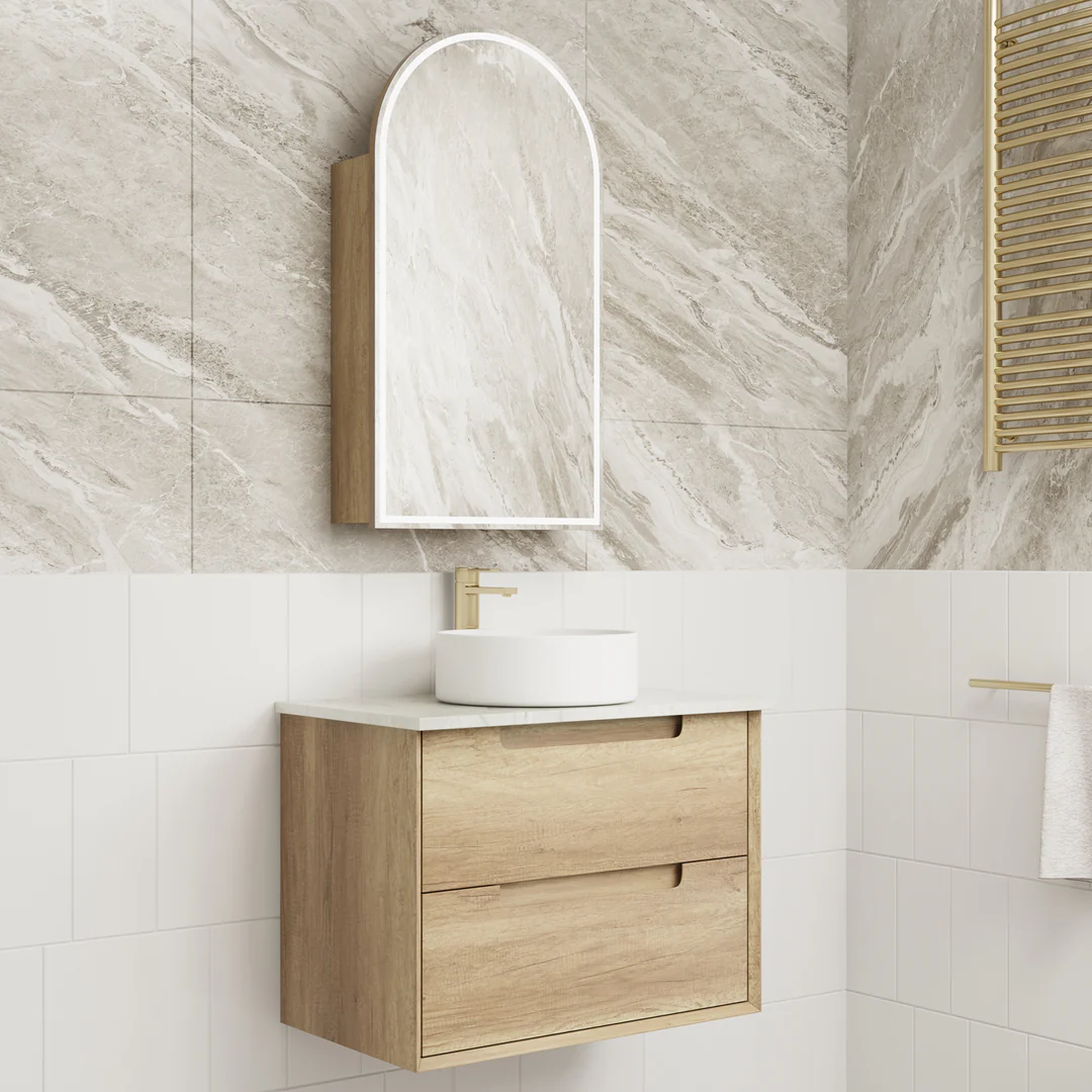 Aulic Moreno 750 Cabinet With Snow Stone Top With Undermount Basin - Image 2