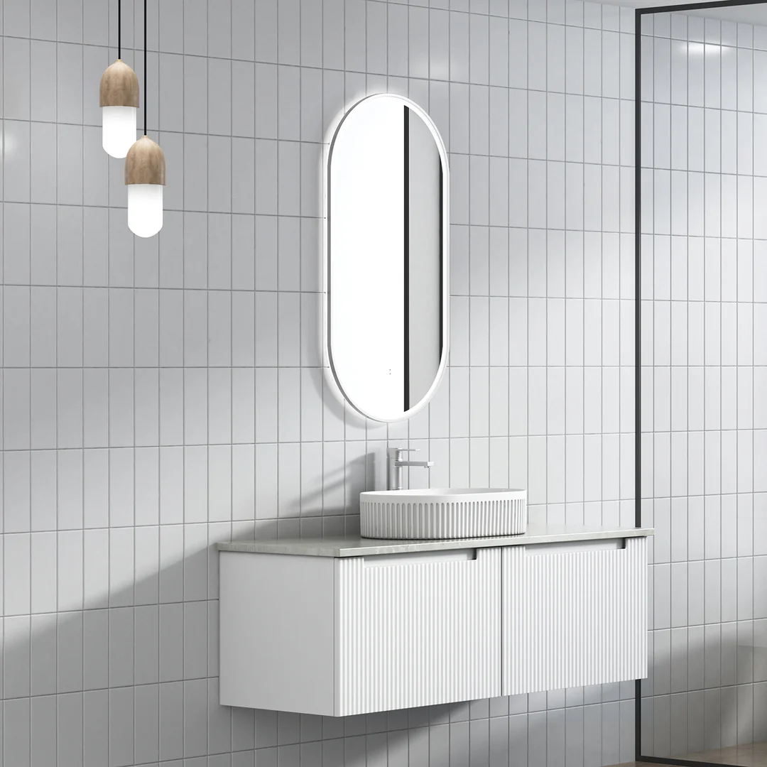 Aulic Perla Mark Ii Wall Hung 1200 Cabinet With Palis White Flat Quartz Stone Top