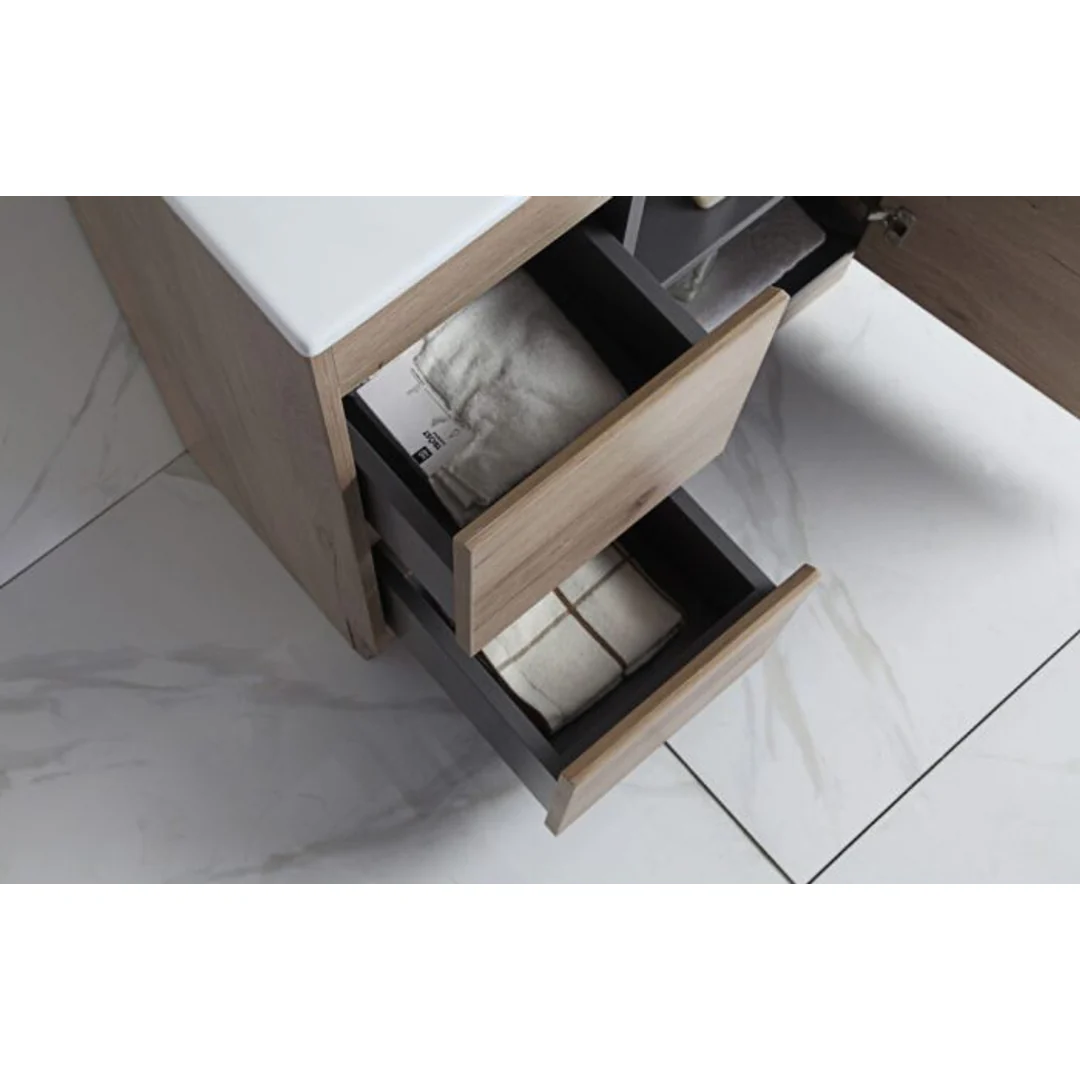 Aulic York 900mm Freestanding Vanity - Mini Ceramic Top (Right Hand Drawer) - Image 5