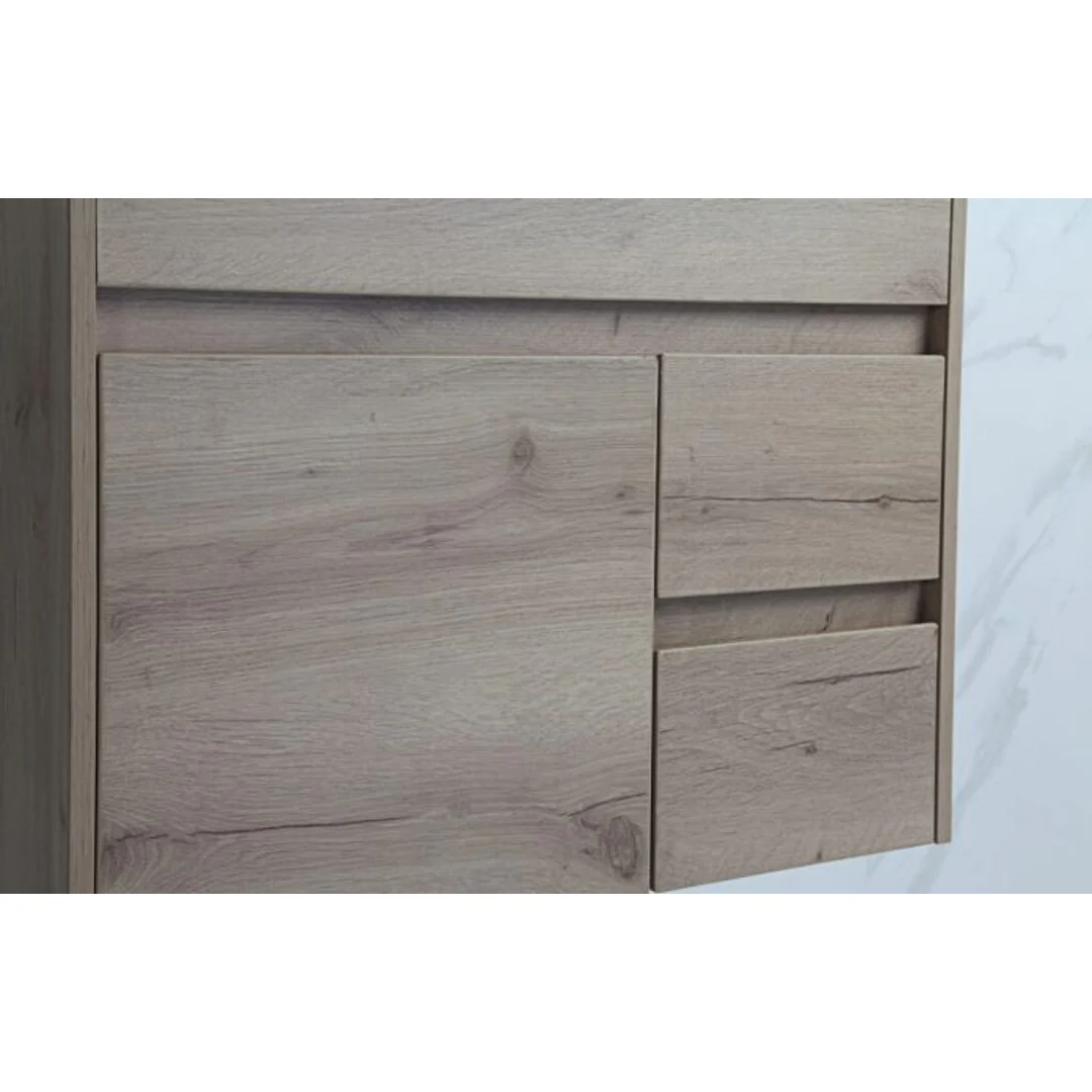 Aulic York 750mm Wall-Hung Vanity - Mini Ceramic Top (Right Hand Drawer) - Image 5