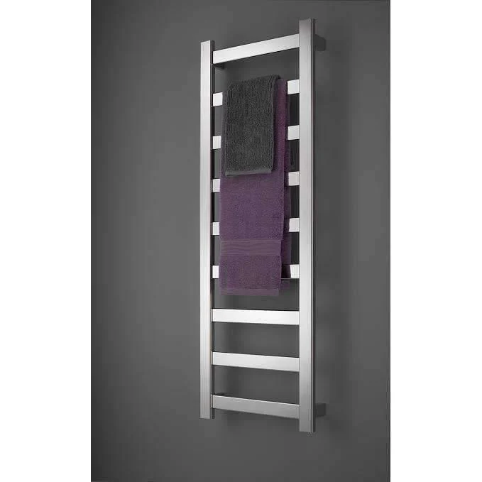 Avenir Hybrid Heated 9 Bar Towel Rail 132X45Cm Mirror Stainless - Image 3