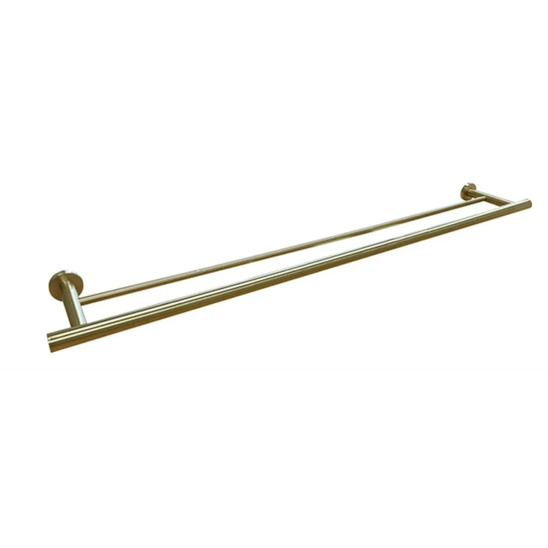 Streamline Axus Double Towel Rail 80cm - Brushed Brass PVD - Image 2