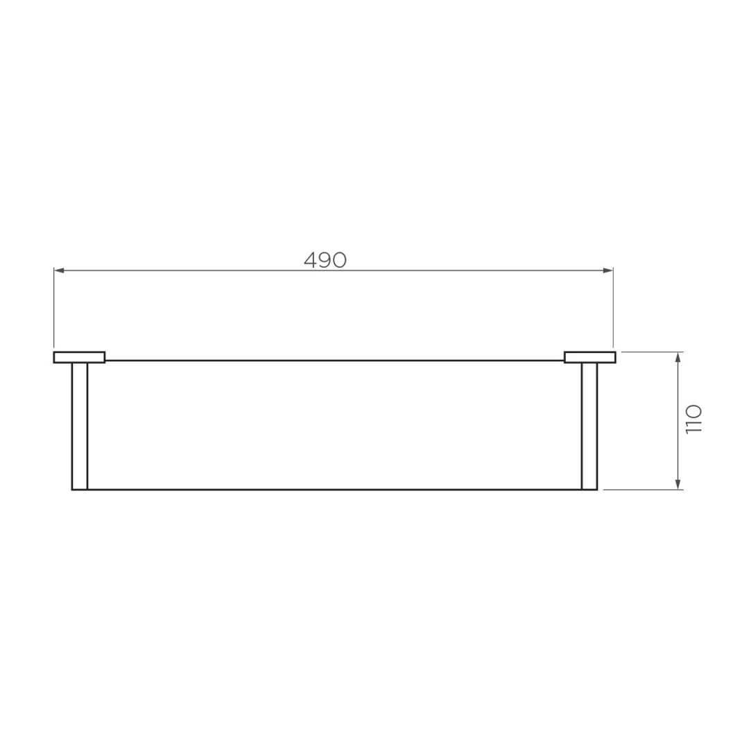 Streamline Axus Glass Shelf 49cm - Chrome - Image 3