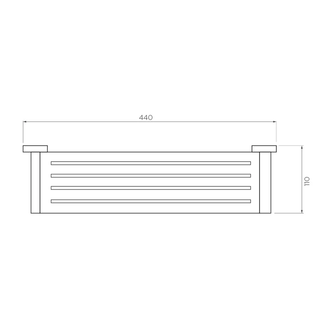 Streamline Axus Stainless Steel Shelf 44cm - Brushed Nickel PVD - Image 2