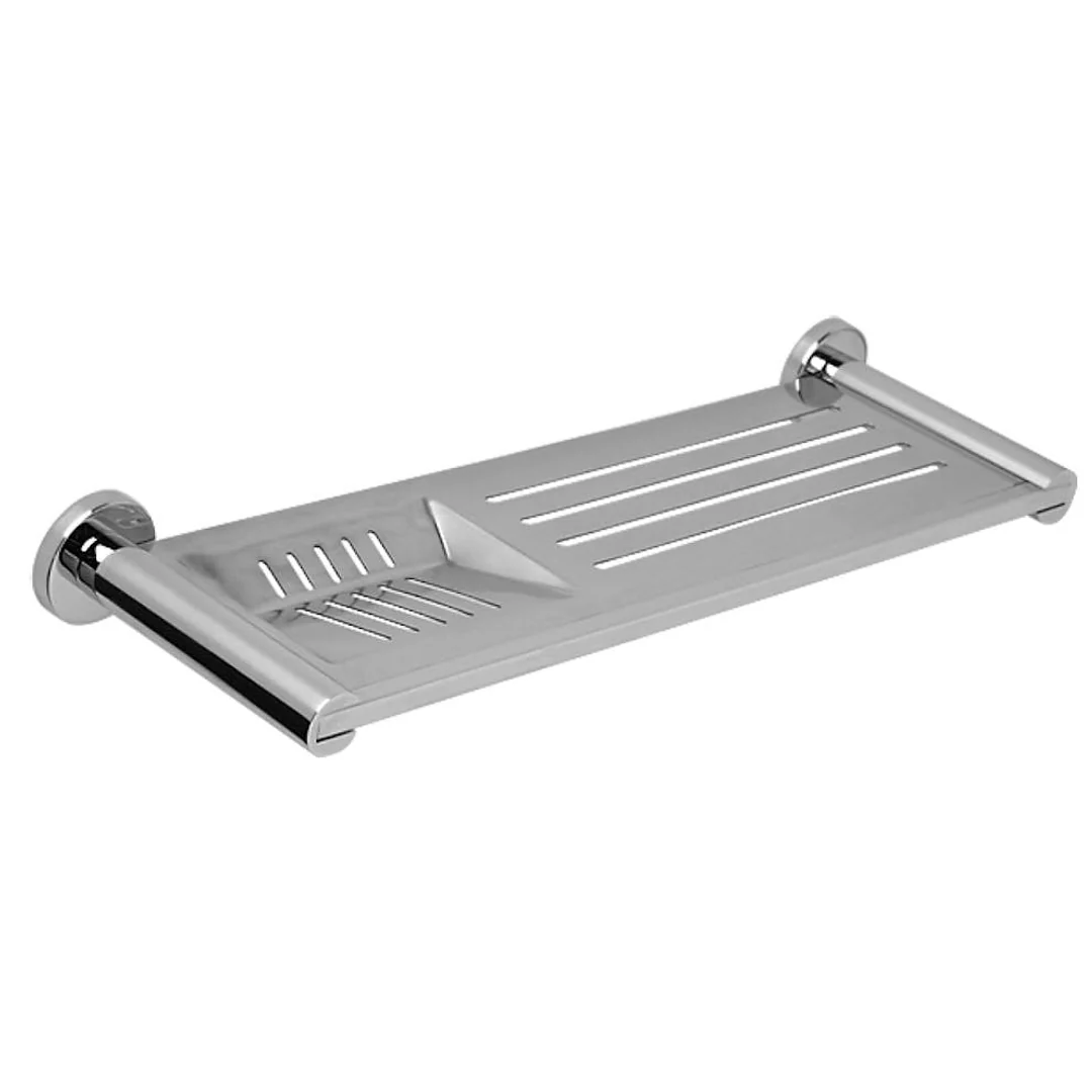 Streamline Axus Stainless Steel Shelf With Soap Dish 37cm Brushed Nickel PVD - Image 2