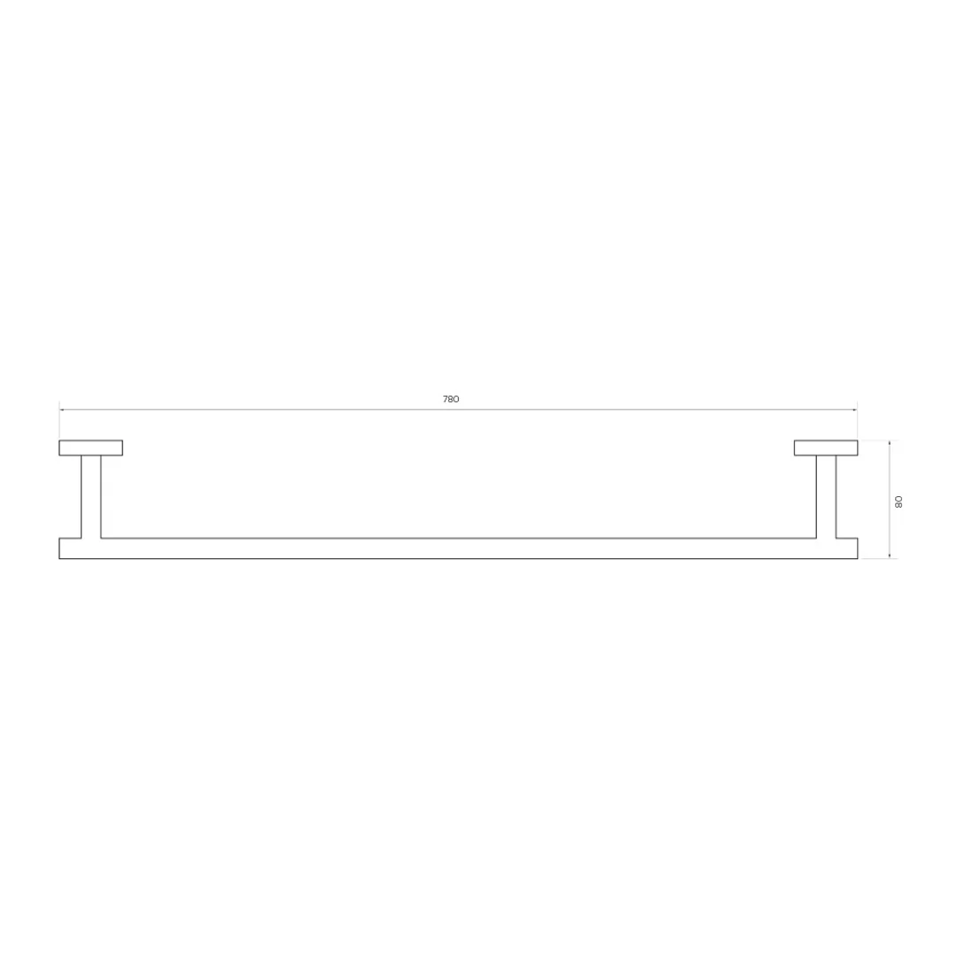 Streamline Axus Towel Rail 80cm - Brushed Brass PVD - Image 3