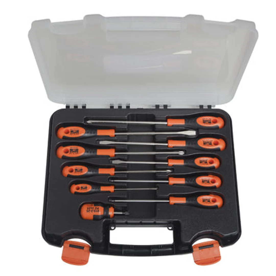 Bahco 10 Pcs Screwdriver Set In Plastic Case 605-10-Pc-Au