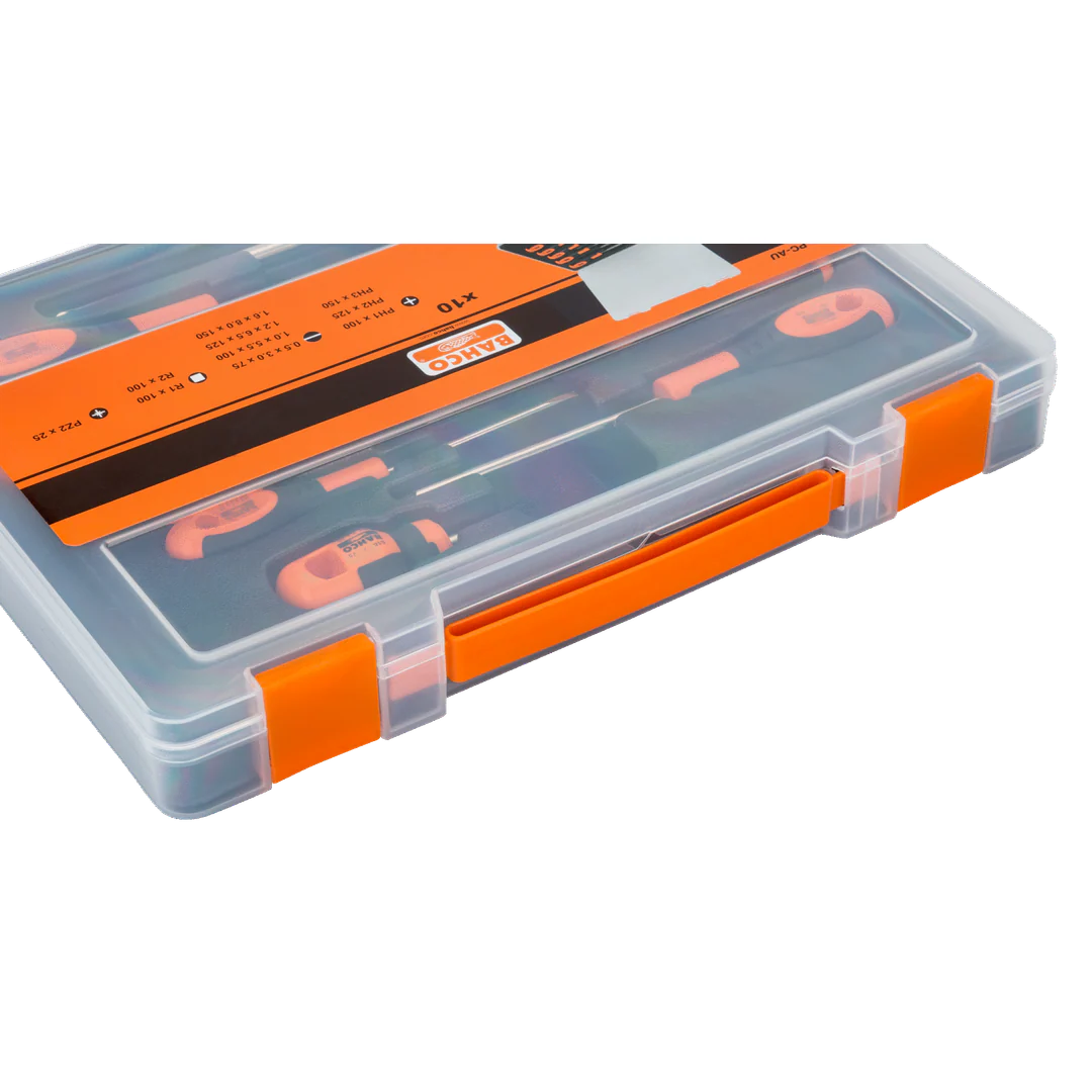 Bahco 10 Pcs Screwdriver Set In Plastic Case 605-10-Pc-Au - Image 3