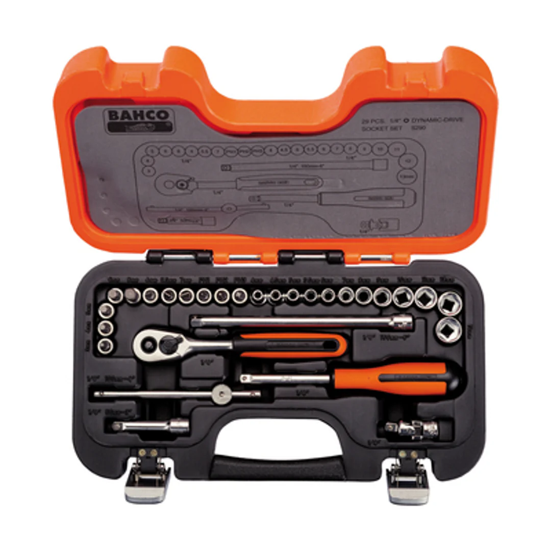 Bahco 29 Piece 1/4' Socket Set   S290