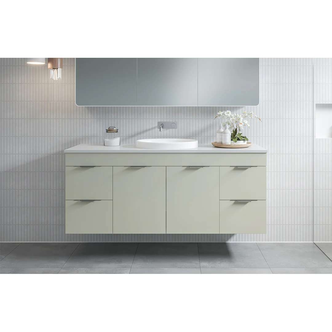 BARGO VANITY 1500MM SINGLE BOWL GRAND ACRYLIC TOP WALL HUNG(TIMBERLN P#:B151GW)