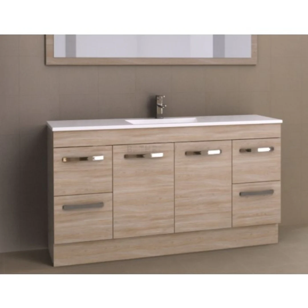 BARGO VANITY 1500MM SINGLE BOWL REGAL ACRYLIC TOP FLOORSTANDING(TIMBERLN