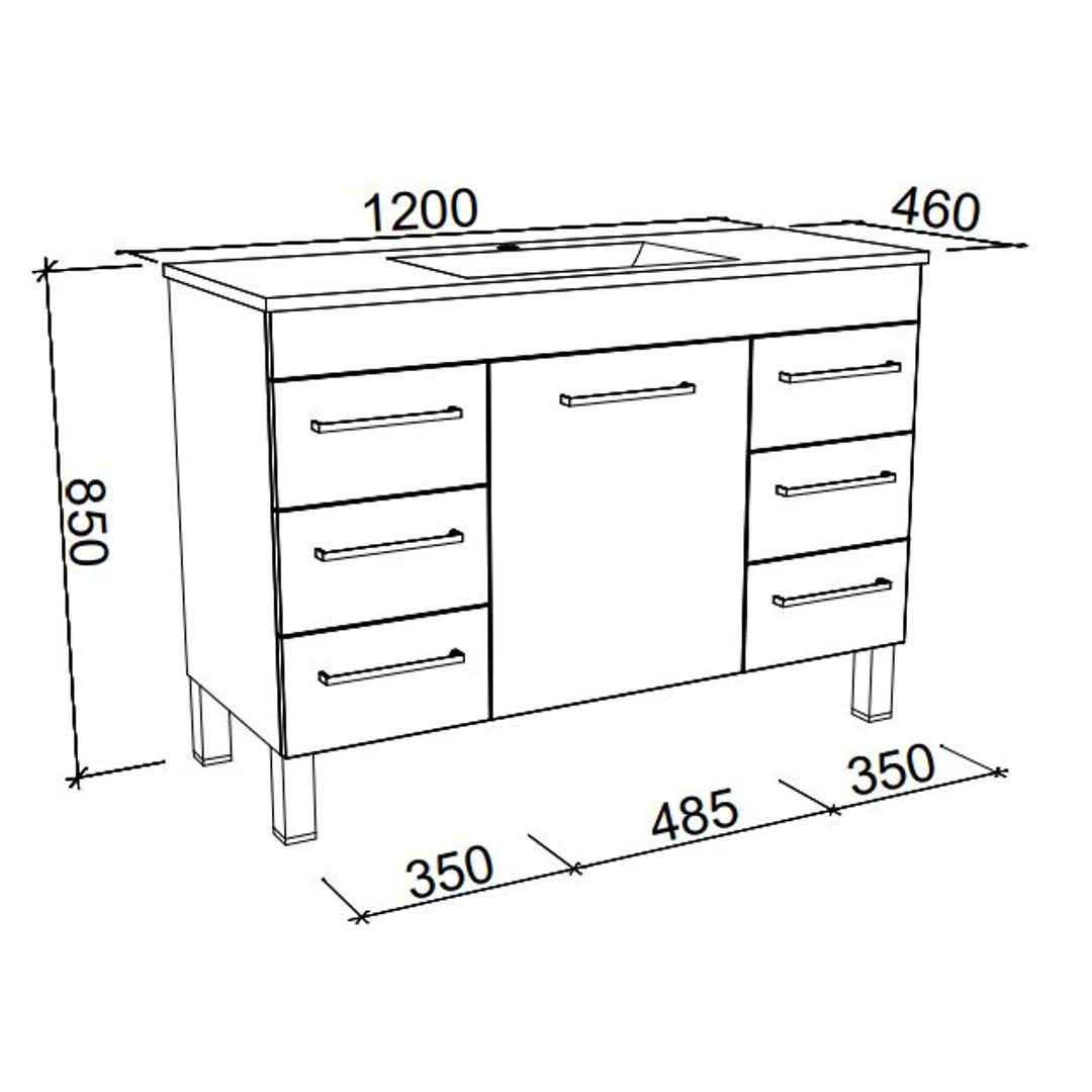BARGO VANITY CABINET ONLY 1185MM   NO TOP  ON LEGS(TIMBERLN P#:B12XL) - Image 2
