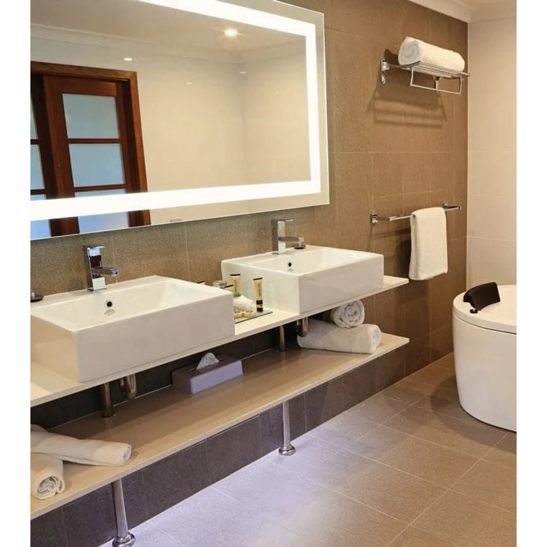 Thermogroup Backlit Rectangular Mirror With Border Cool Light Includes Mirror Demister - 1200x800x45mm 66Watts - Image 2