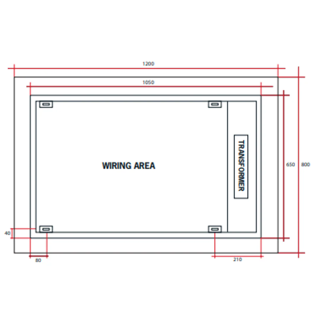 Thermogroup Backlit Rectangular Mirror Without Border Cool Includes Mirror Demister - 1200x800x45mm 103Watts - Image 3