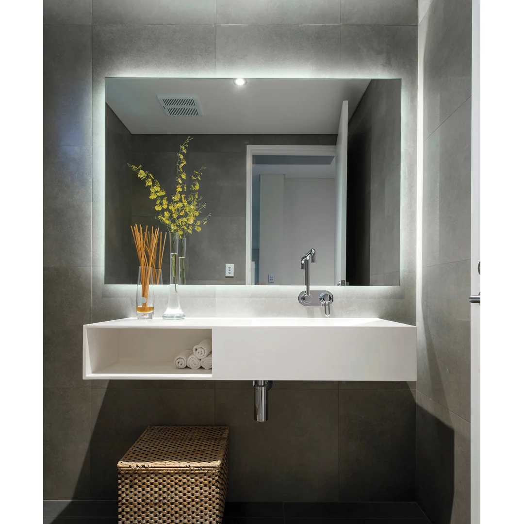 Thermogroup Backlit Rectangular Mirror With Border Cool Light Includes Mirror Demister - 750x900mm 86Watts - Image 2