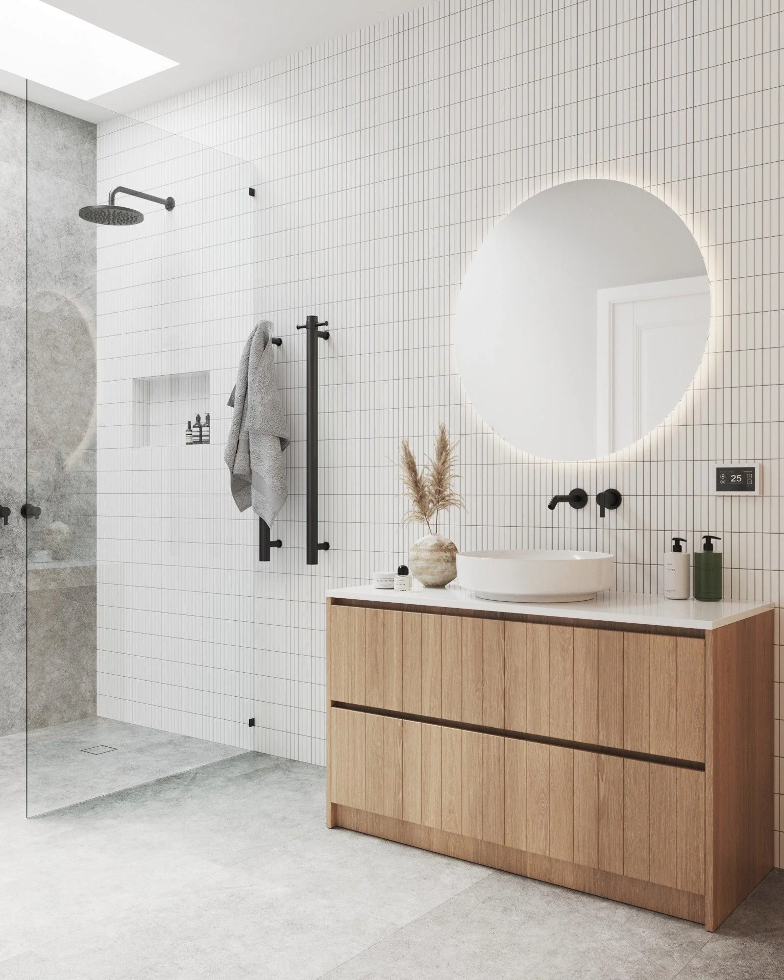 Thermogroup Backlit Round Mirror 900mmØ 79Watts Includes Mirror Demister - Warm Light - Image 6