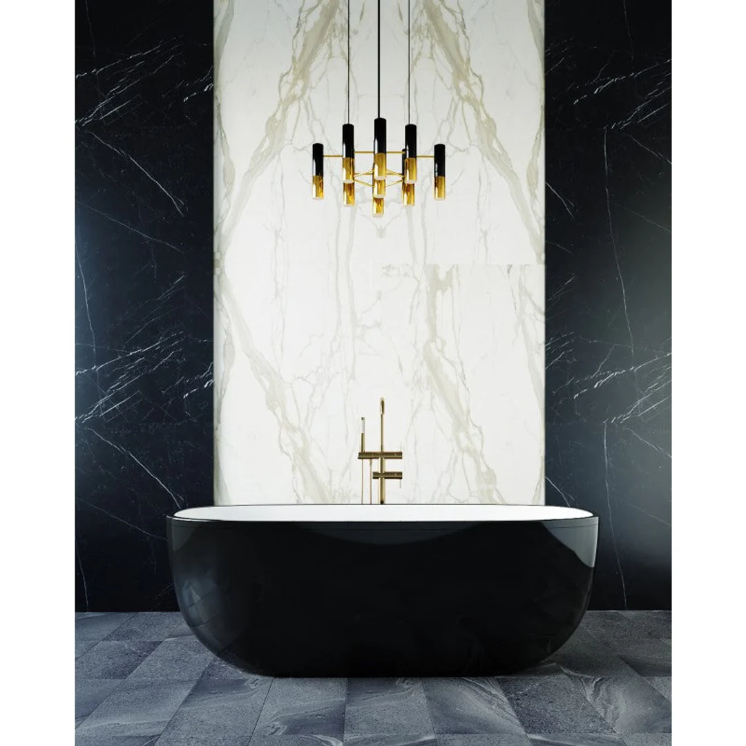 Bel Bagno Sapphire Bath Black Exterior White Interior 1650mm - Image 2