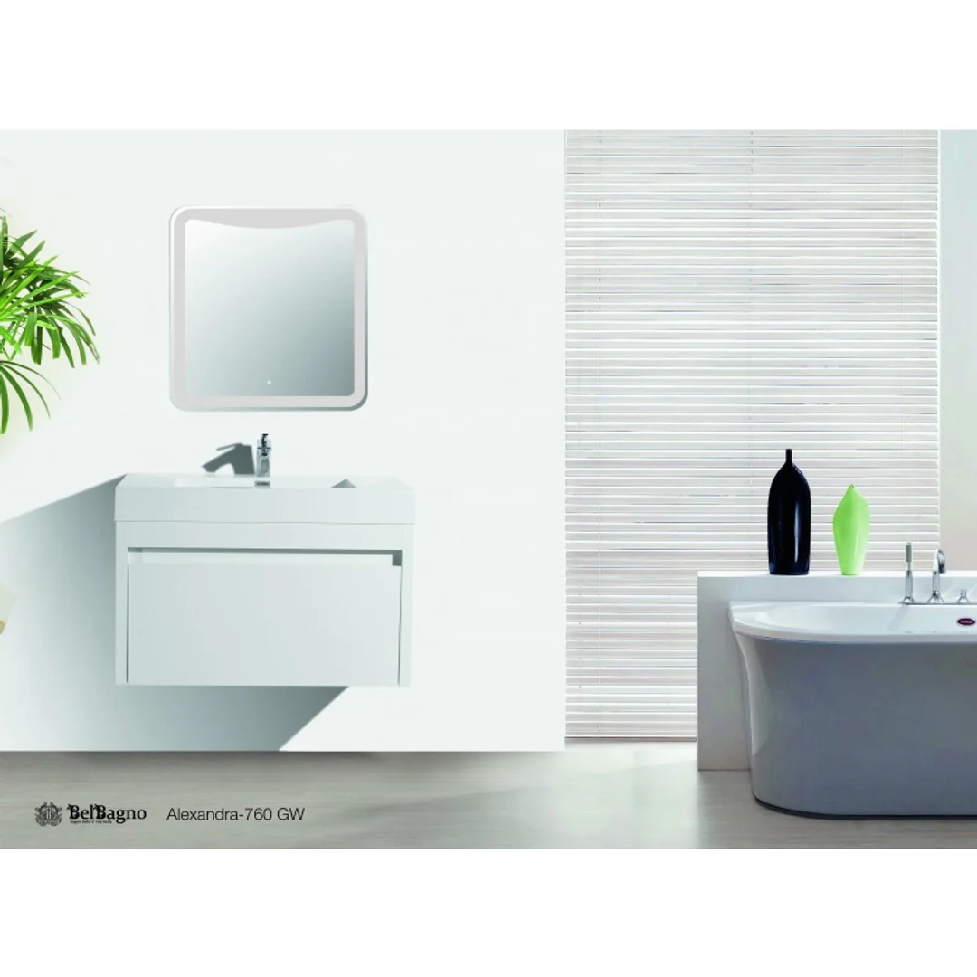 Belbagno Alexandra 760mm Wall Hung Vanity Gloss White Alex-760-W-Gw - Image 2