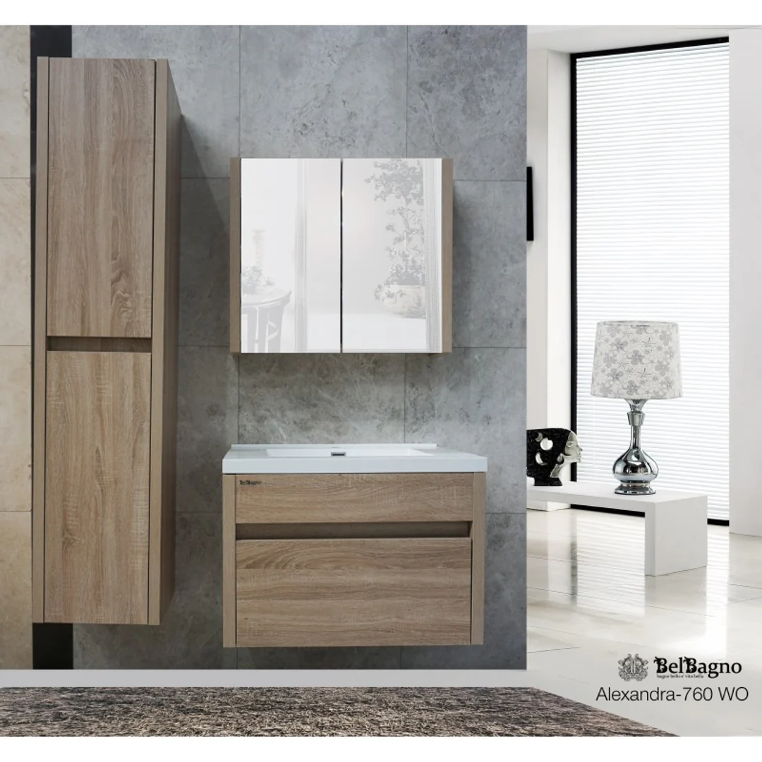 Belbagno Alexandra 760mm Wall Hung Vanity White Oak Alex-760-W-Wo - Image 2
