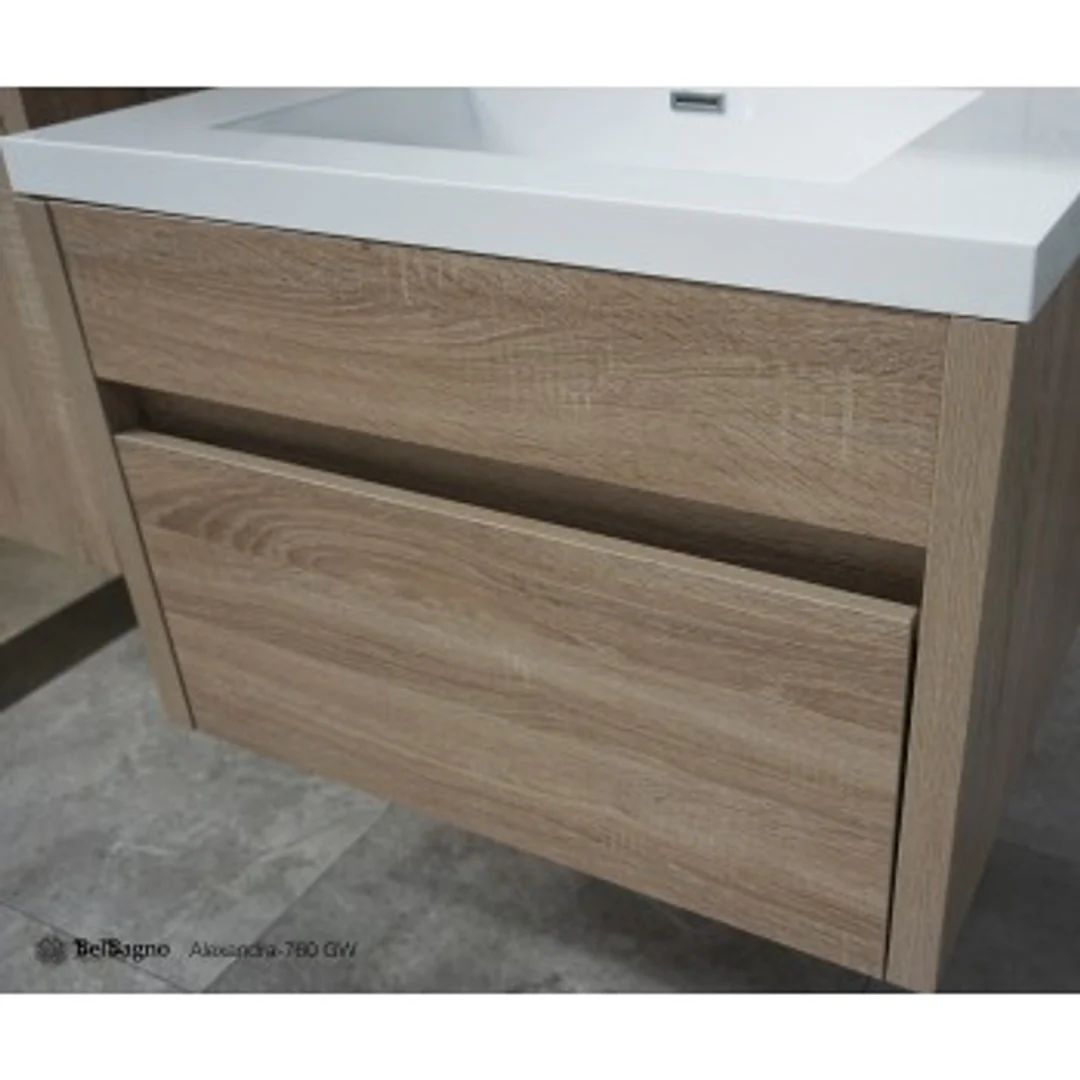 Belbagno Alexandra 760mm Wall Hung Vanity White Oak Alex-760-W-Wo - Image 4