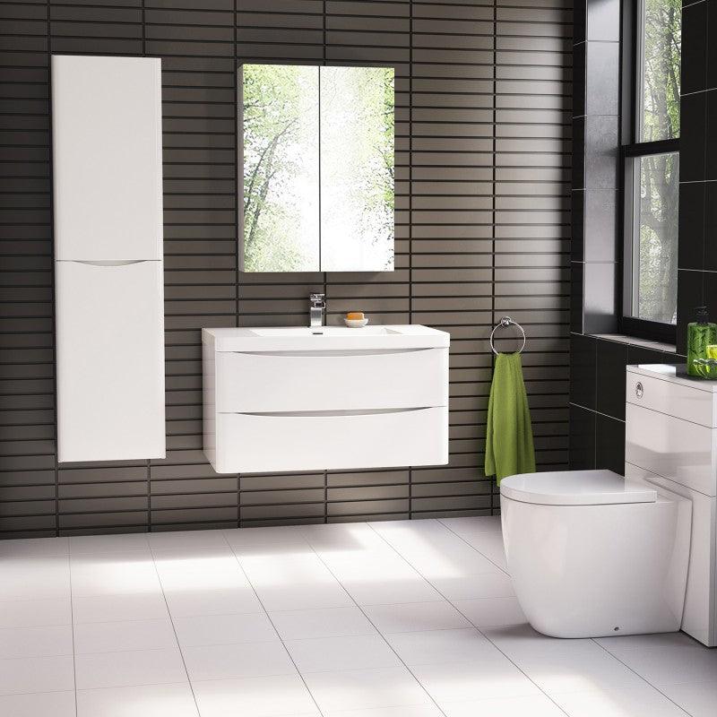 BELBAGNO ANCONA 900MM WALL HUNG VANITY GLOSS WHITE 900 X 480 X 450 - Image 10