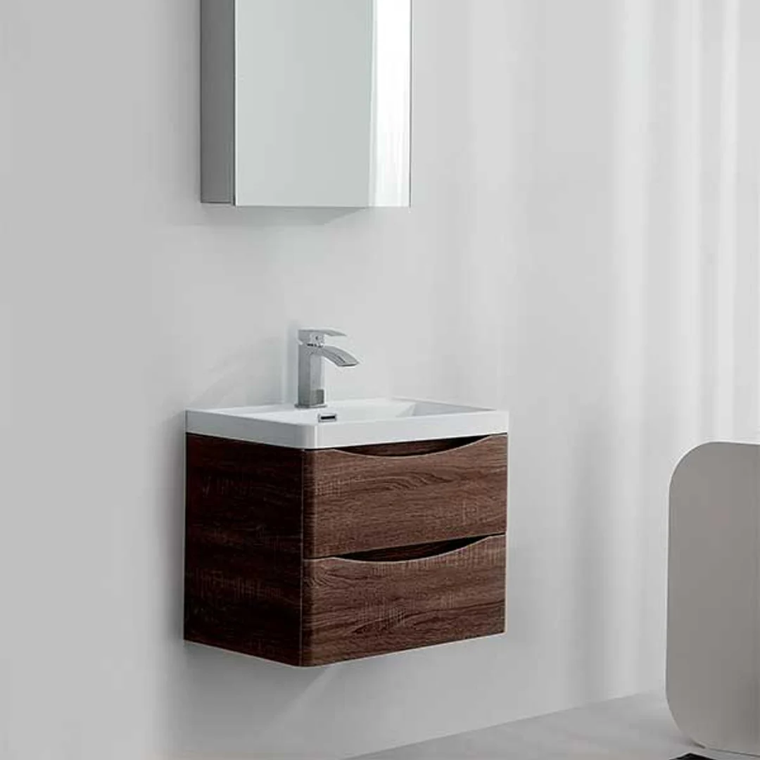 Belbagno Ancona 600mm Wall Hung Vanity Rose Wood 600 X 420 X 450 - Image 2
