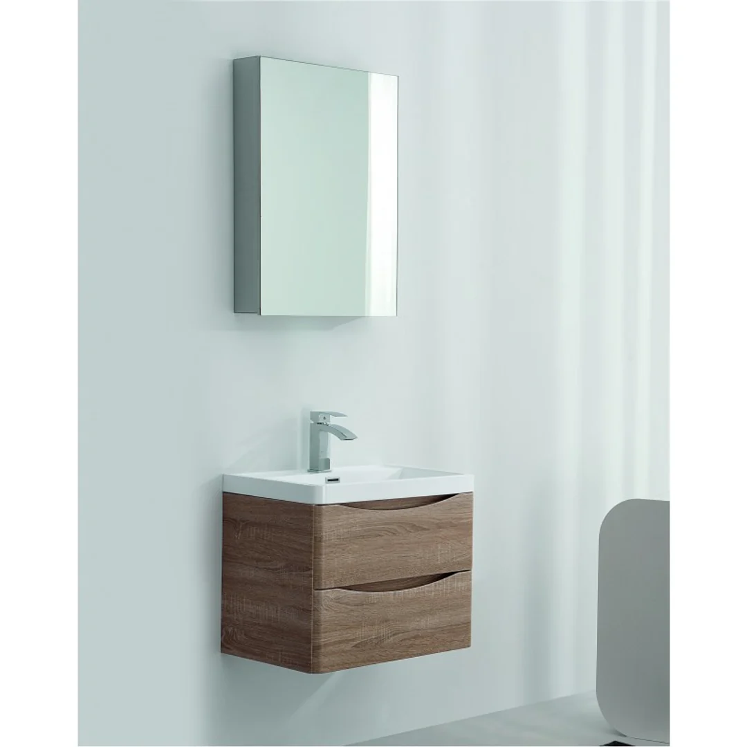Belbagno Ancona 600mm Wall Hung Vanity White Oak 600 X 420 X 450 - Image 2