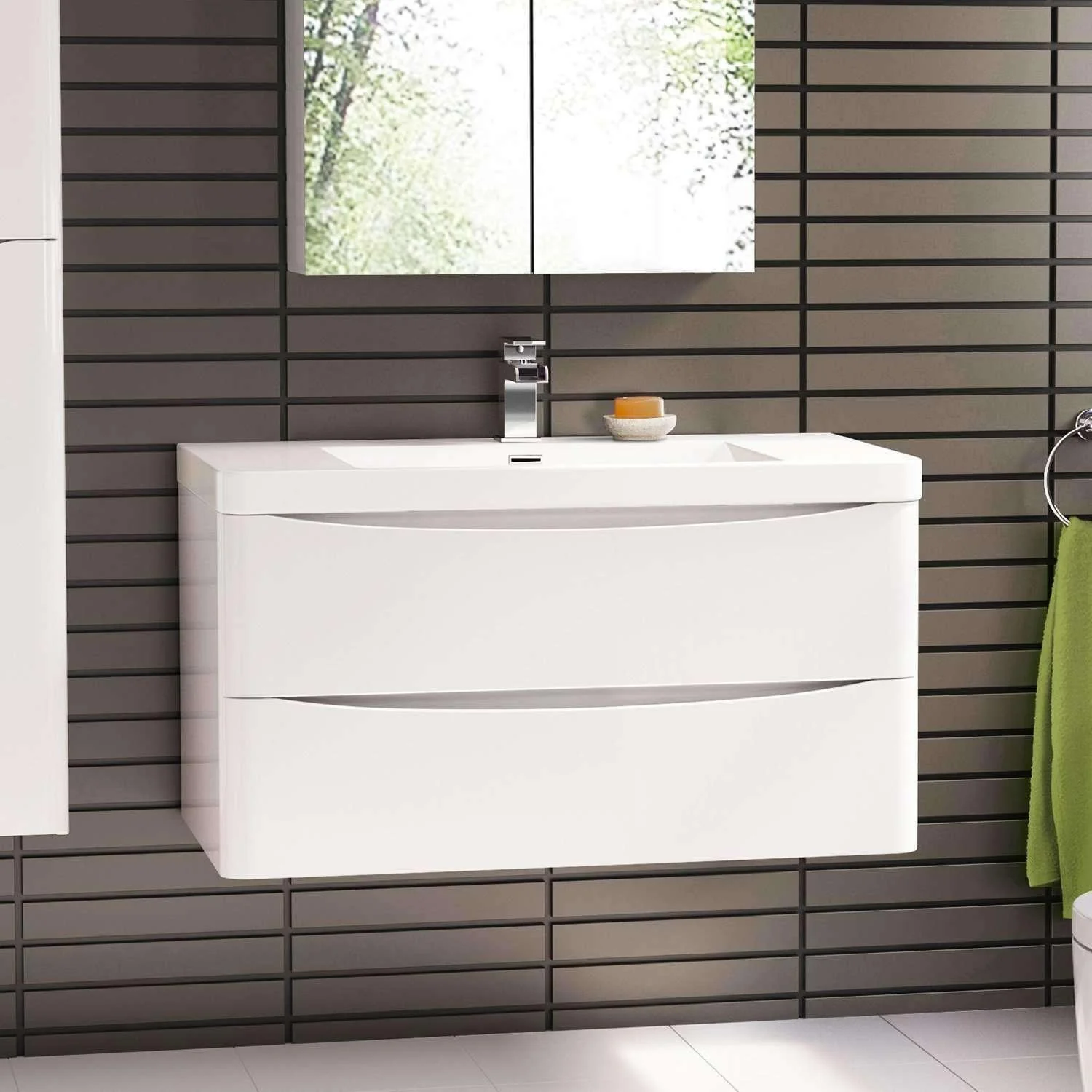 Belbagno Ancona Single 1200mm Wall Hung Vanity Gloss White 1200X4 - Image 6