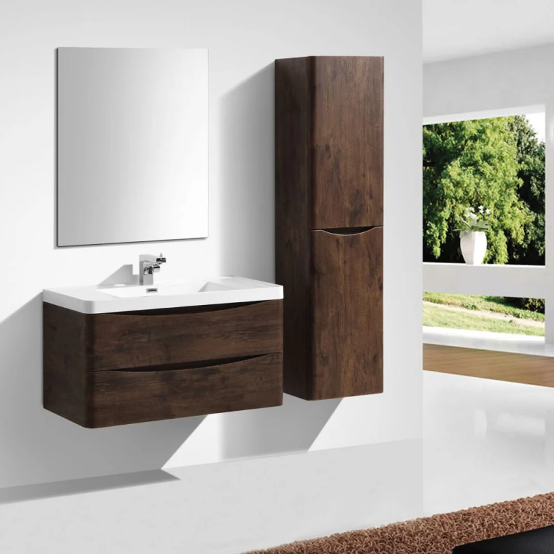 Belbagno Ancona Single 1200mm Wall Hung Vanity Rose Wood  1200X480X450 - Image 2