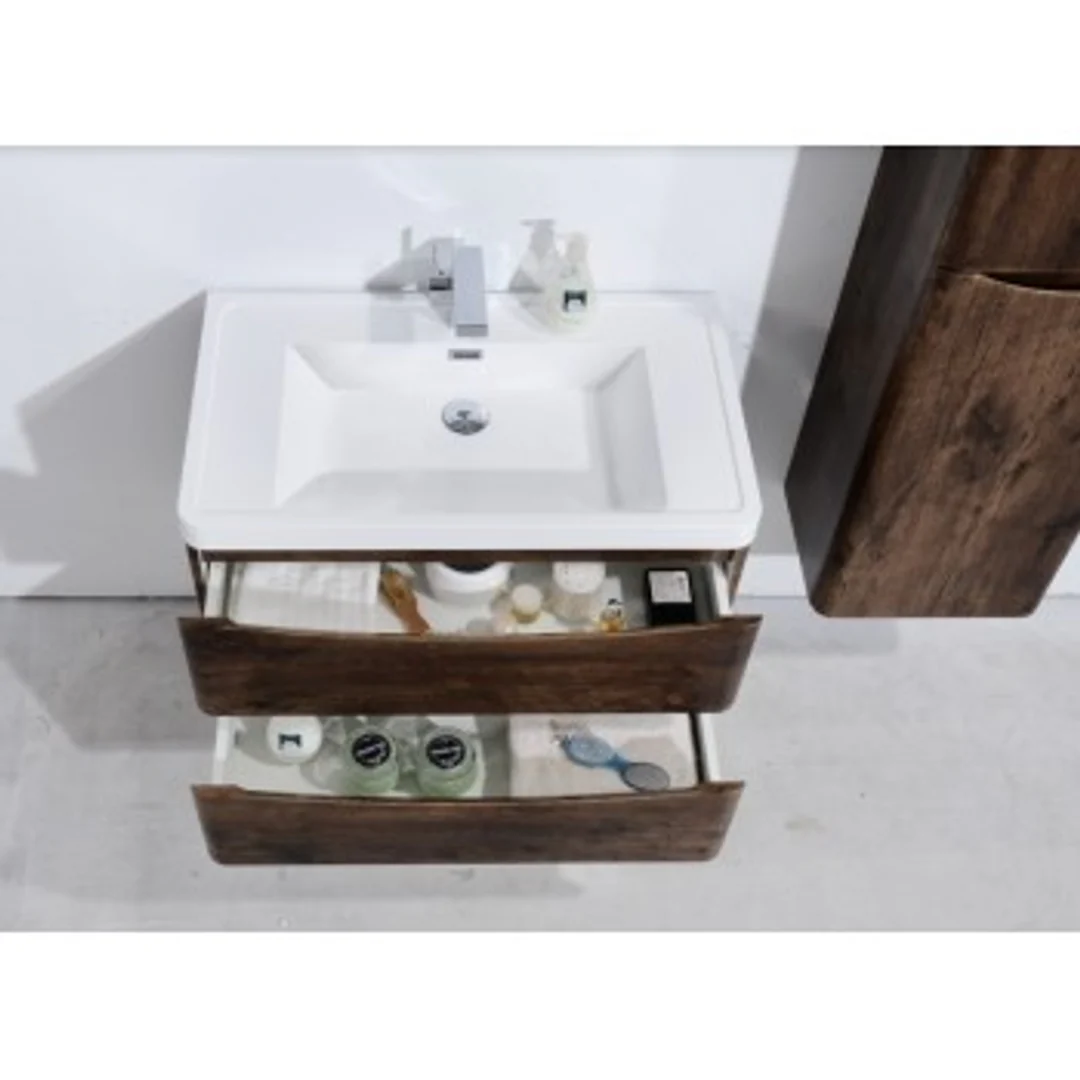 Belbagno Ancona Single 1200mm Wall Hung Vanity Rose Wood  1200X480X450 - Image 4