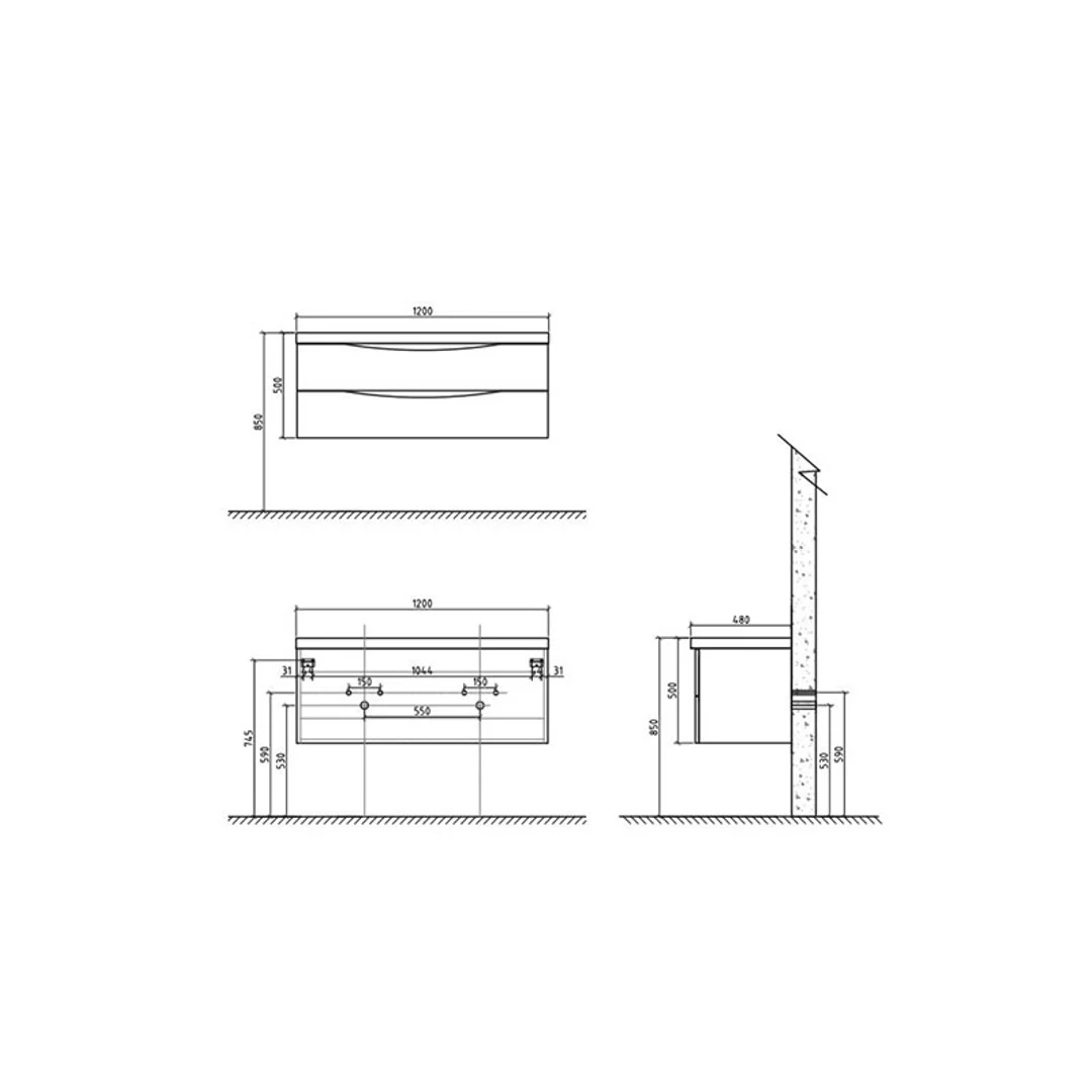 Belbagno Ancona Single 1200mm Wall Hung Vanity Rose Wood  1200X480X450 - Image 5