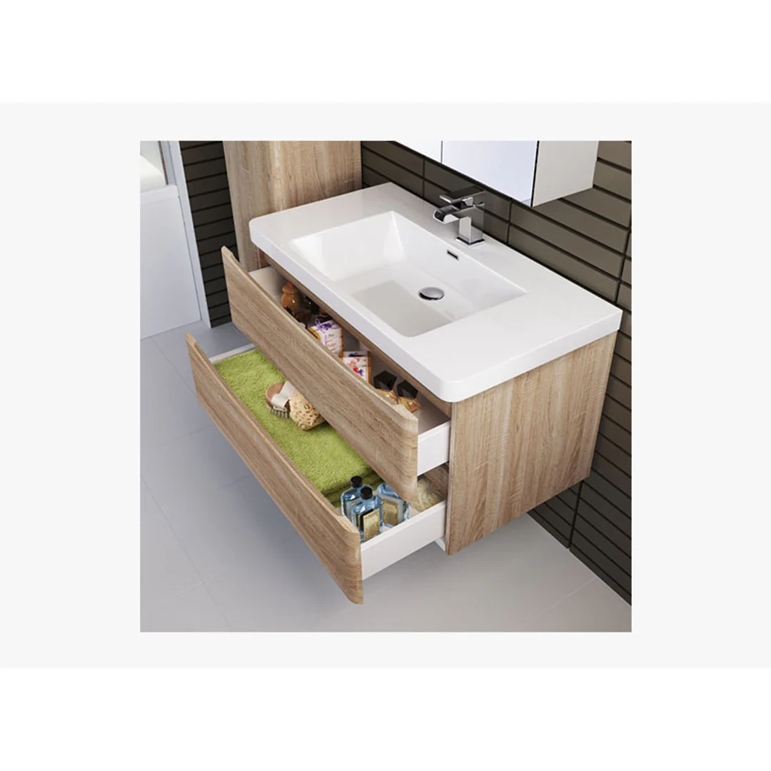 Belbagno Ancona Single 1200mm Wall Hung Vanity White Oak 1200X480X450 - Image 4