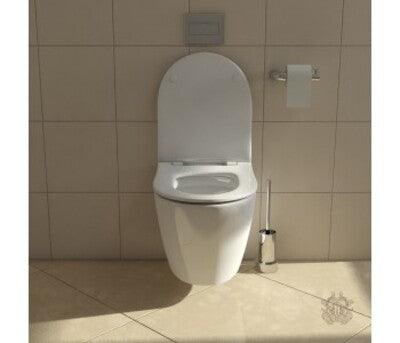 Belbagno Flay Wall Hung Pan P-Trap Soft Close Seat White - Image 3