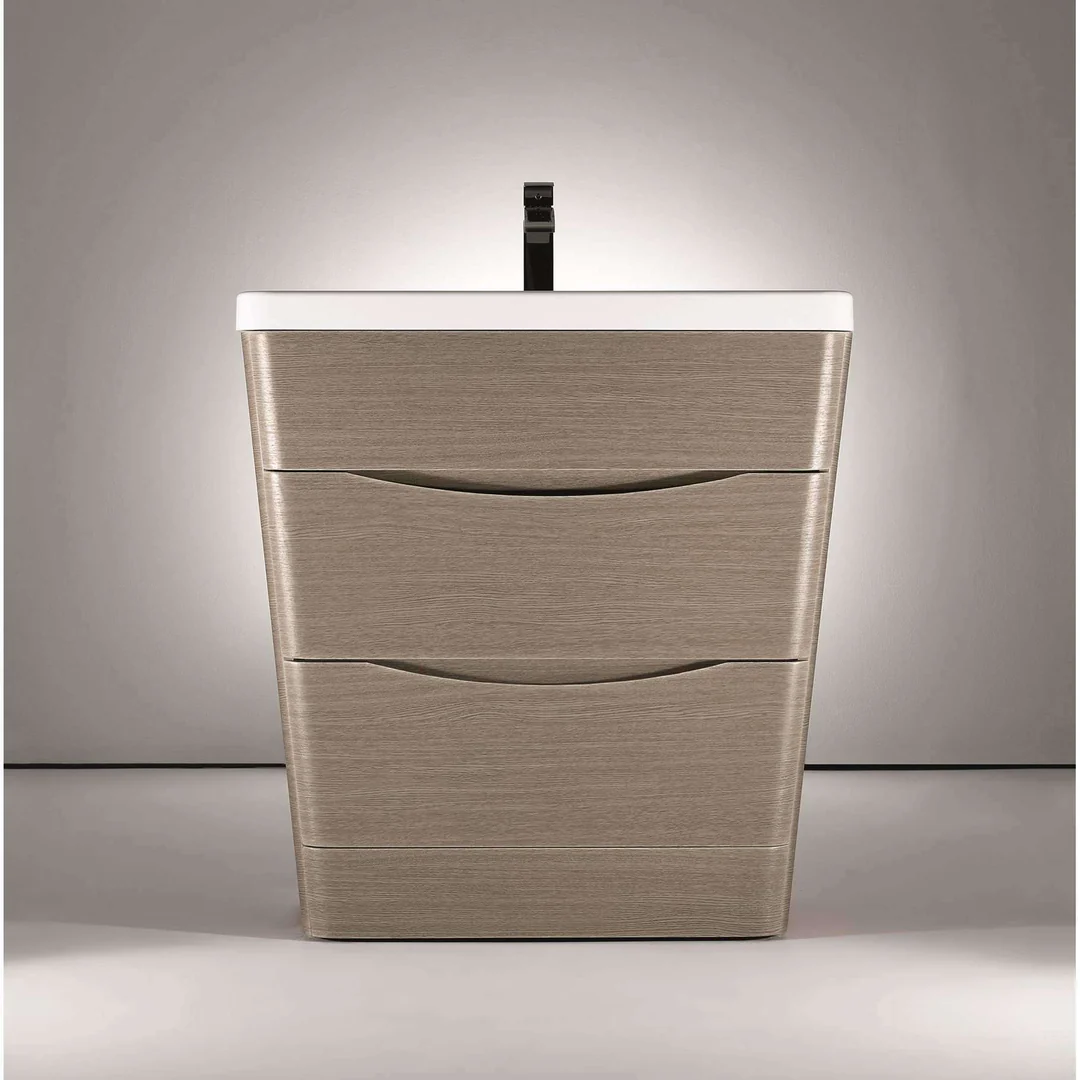 Belbagno Piramid 800mm Floor Standing Vanity White Oak 800 X 520 - Image 3