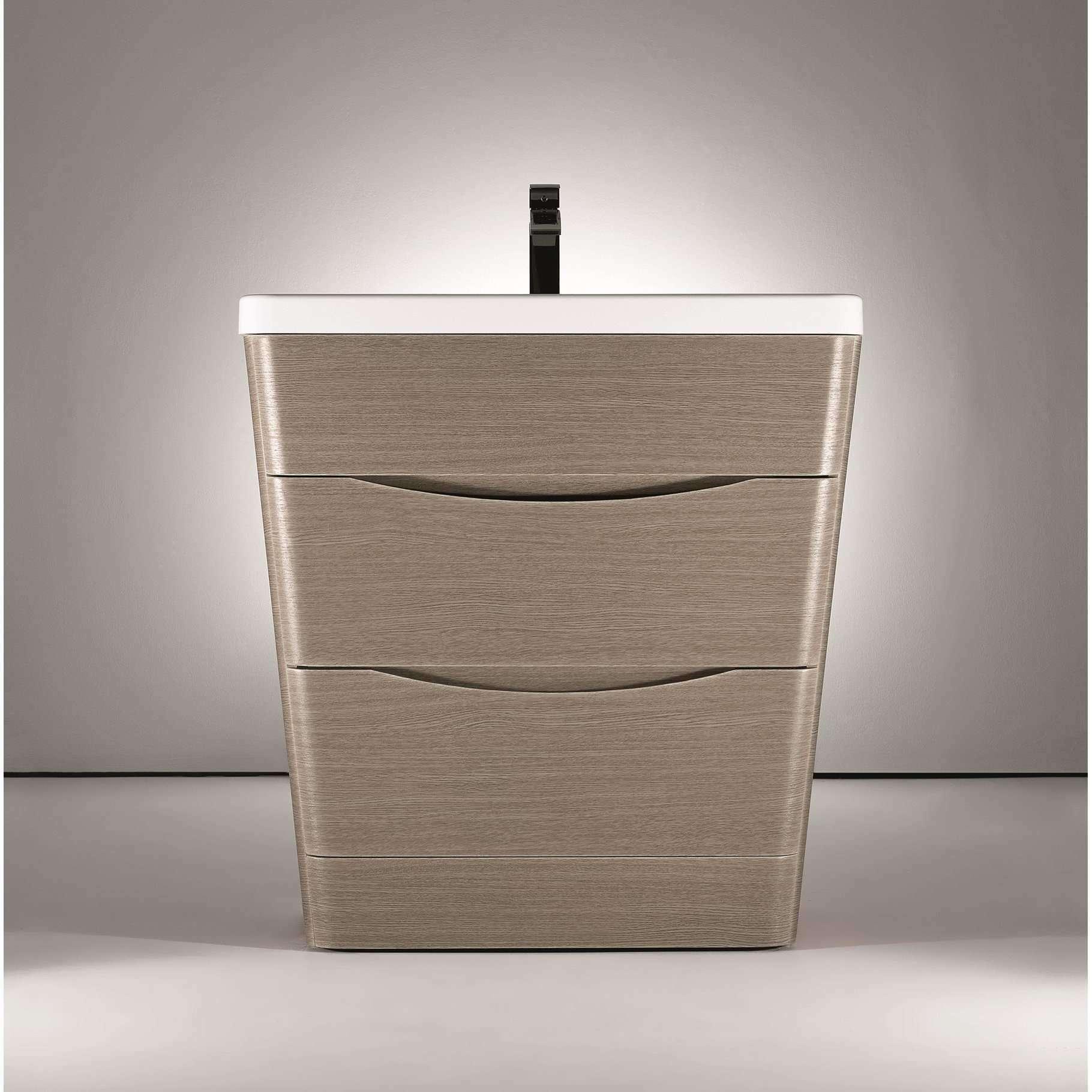 Belbagno Piramid 800mm Floor Standing Vanity White Oak 800 X 520 - Image 6