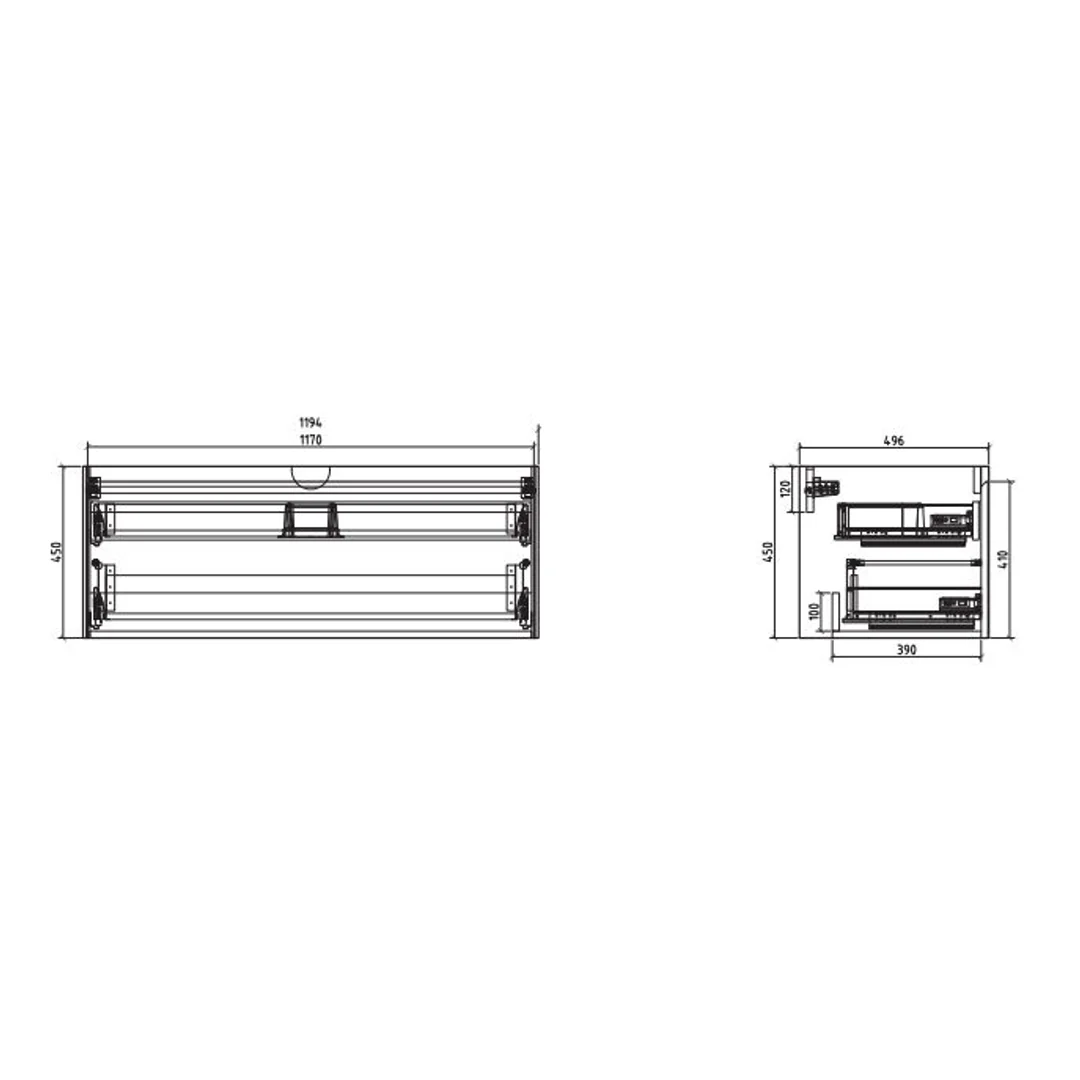 Belbagno Prado 1200mm Wall Hung Vanity Maple Oak 1200 X 480 X 450 - Image 3