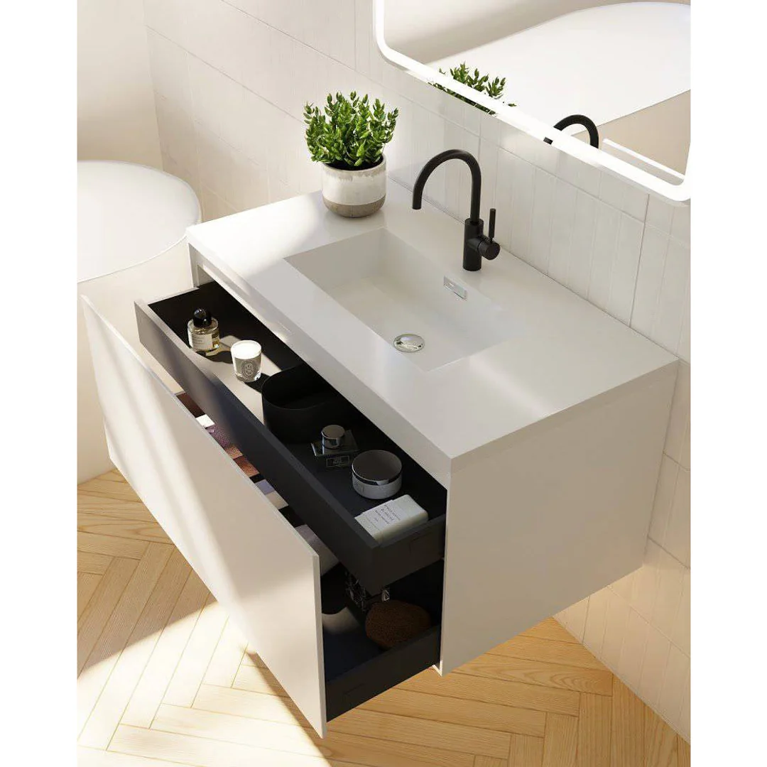 Belbagno Prado 900mm Wall Hung Vanity Gloss White 900 X 480 X 450 - Image 5