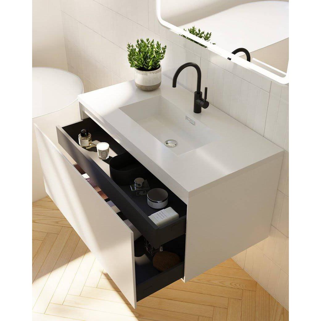 Belbagno Prado 900mm Wall Hung Vanity Gloss White 900 X 480 X 450 - Image 9