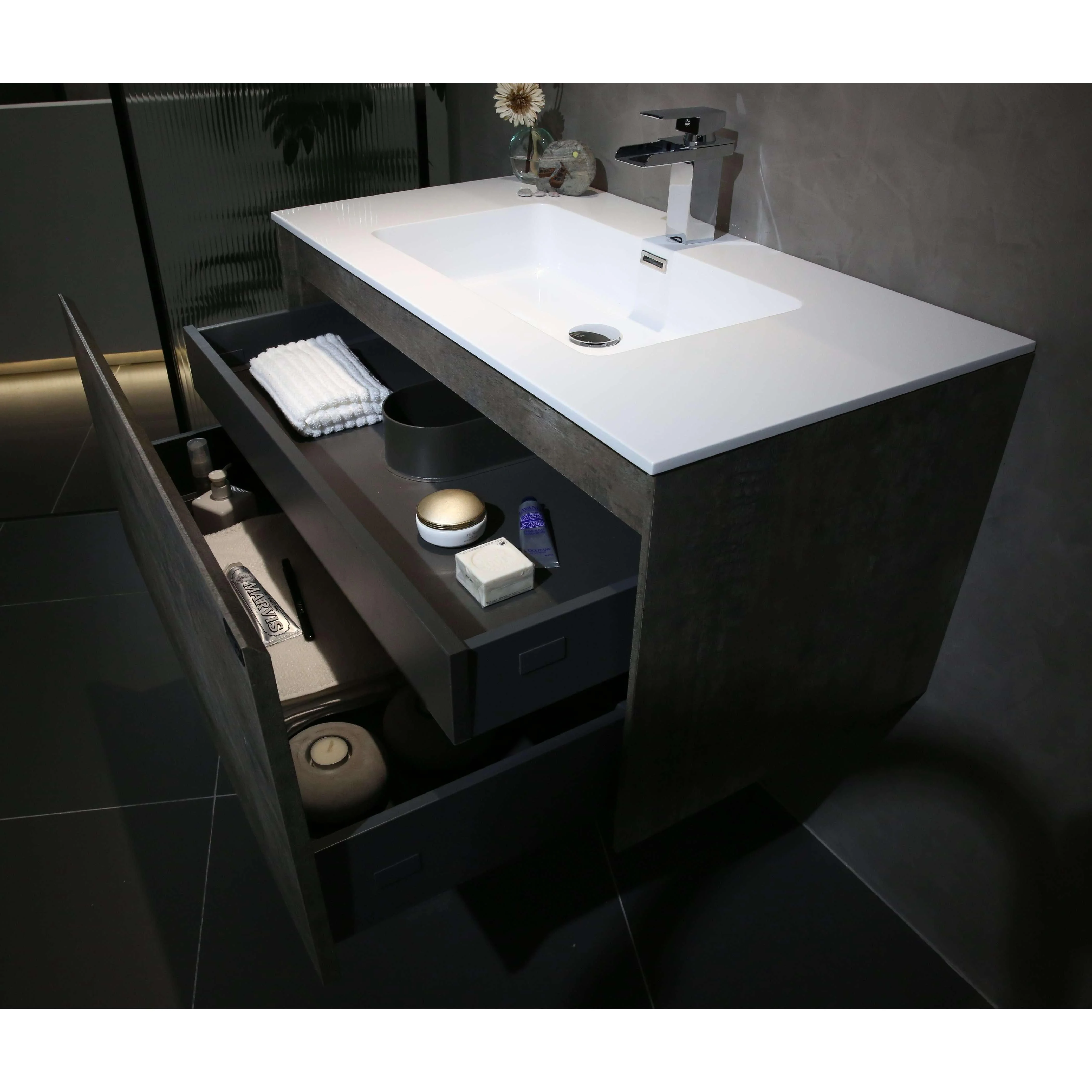Belbagno Prado 900mm Wall Hung Vanity Maple Oak 900 X 480 X 450 - Image 8
