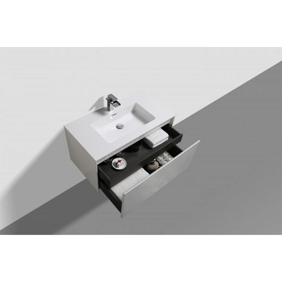 Belbagno Prado Gloss White 750mm Wall Hung Vanity  750 X 480 X 450 - Image 4