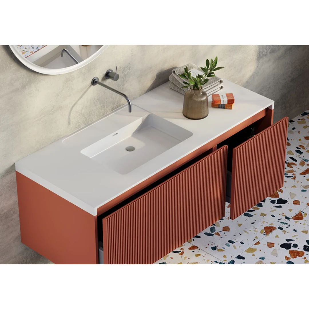 Belbagno Rimini 1200mm Wall Hung Vanity Includes Basin Potters Clay - Image 2