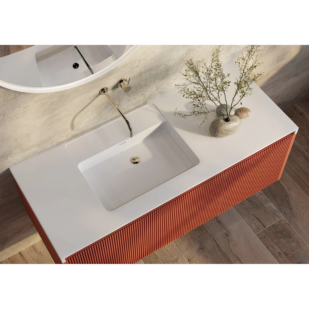 Belbagno Rimini 1200mm Wall Hung Vanity Includes Basin Potters Clay - Image 6