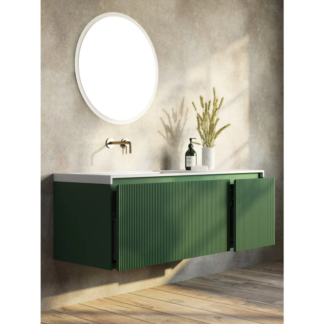 Belbagno Rimini 1400mm Wall Hung Vanity Includes Basin Potters Clay - Image 3