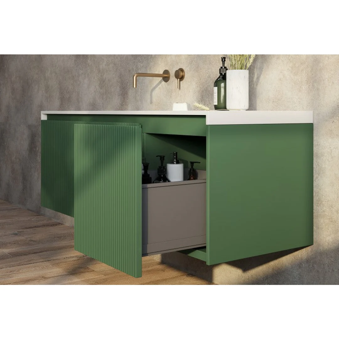 Belbagno Rimini 1400mm Wall Hung Vanity Includes Basin Potters Clay - Image 5