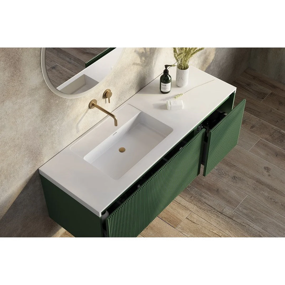 Belbagno Rimini 1400mm Wall Hung Vanity Includes Basin Potters Clay - Image 6