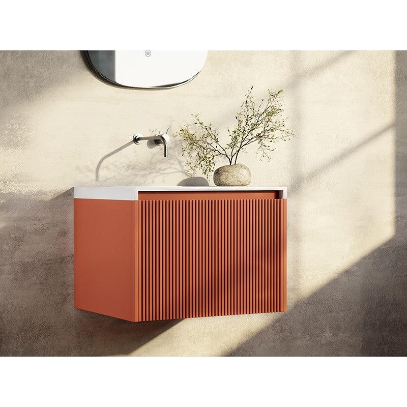 Belbagno Rimini 600mm Wall Hung Vanity Includes Basin Potters Clay - Image 2