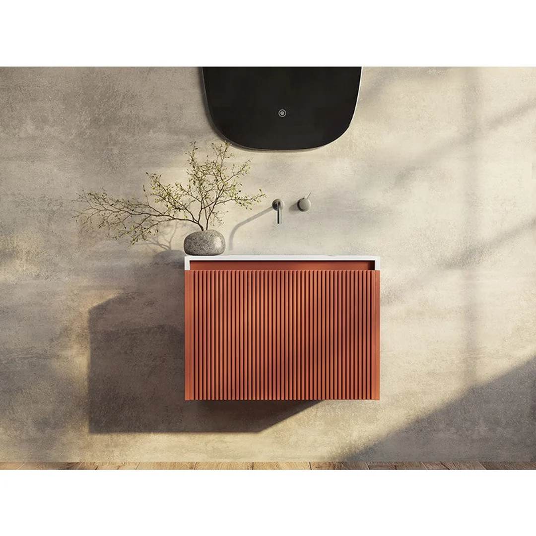 Belbagno Rimini 600mm Wall Hung Vanity Includes Basin Potters Clay - Image 7