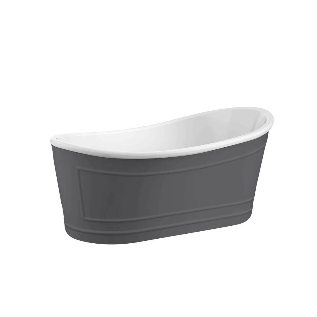 Belbagno Ritz Freestanding Bath Matt Grey  1670mm - Image 2
