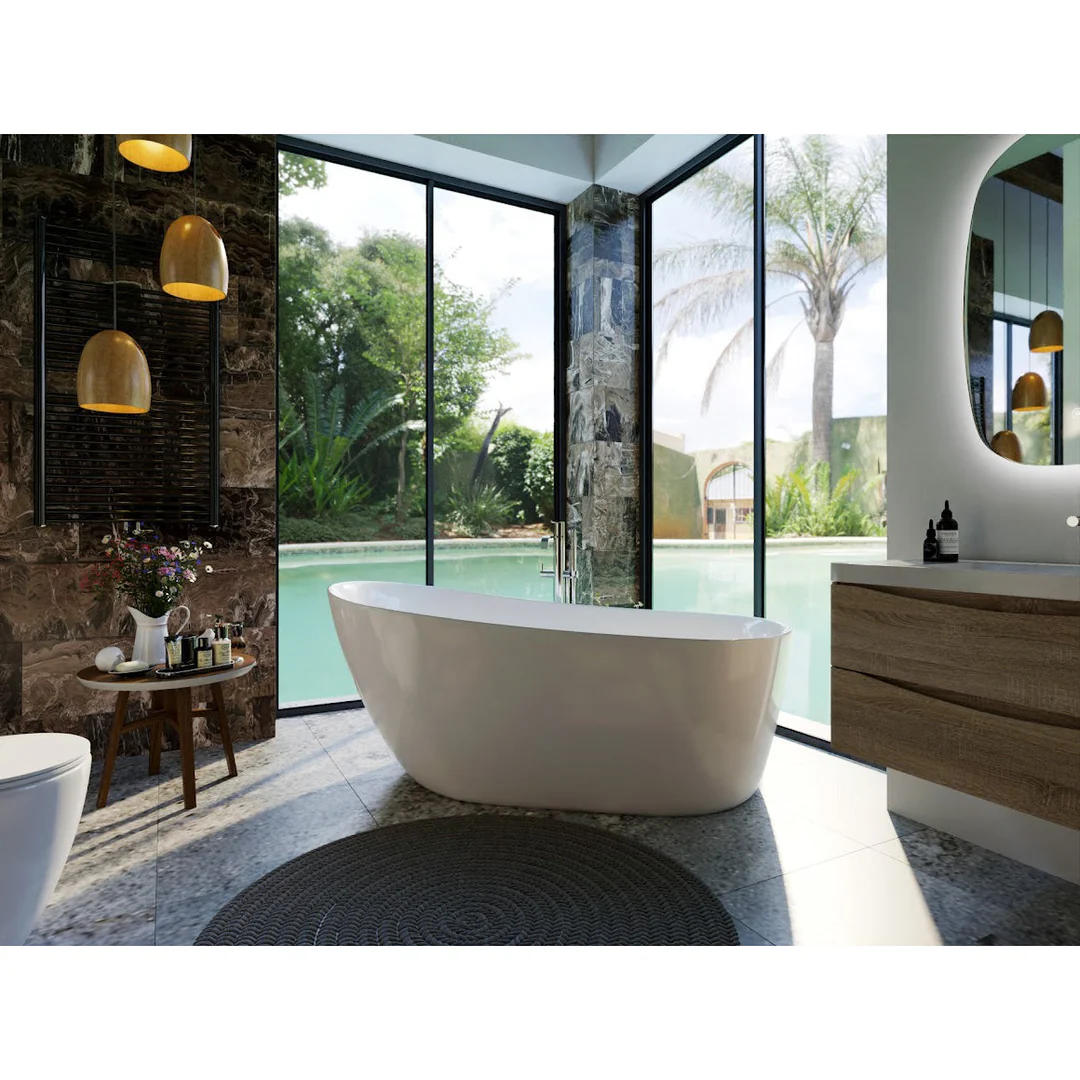 Belbagno Romano F/Standing Bath Gloss White 1700mm - Image 2