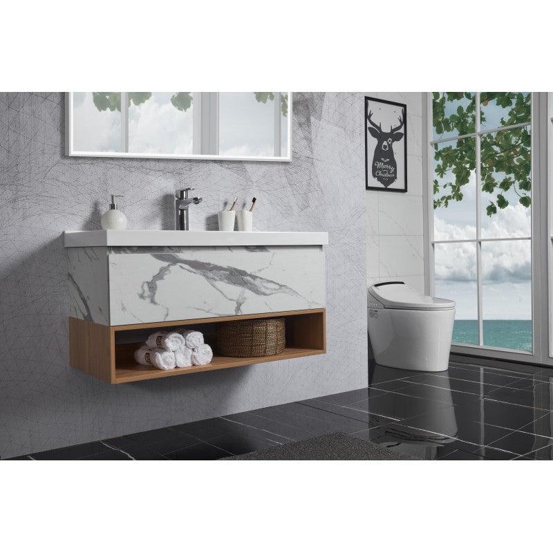 Belbagno Zero 1000mm Wall Hung Vanity Callacatta White Oak Zer-10 - Image 10